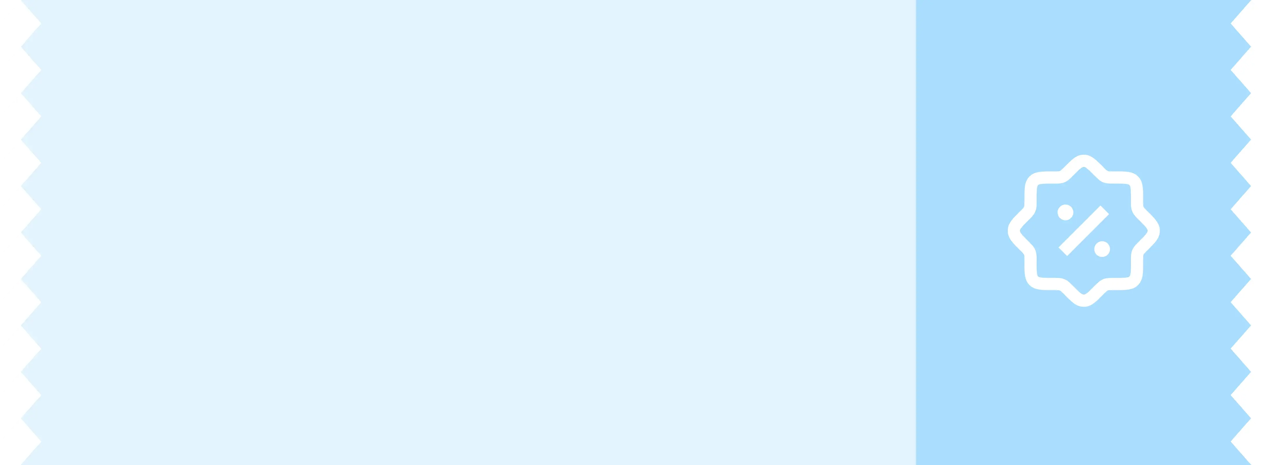 blue background with discount badge