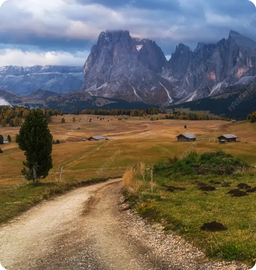 mountain landscape with dirt road
